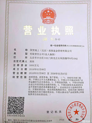 北京優(yōu)質(zhì)投資基金管理公司轉(zhuǎn)讓 誠尋有意向的合作方